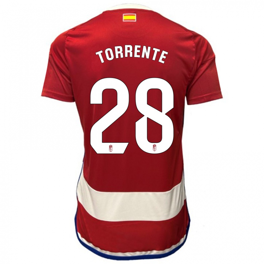 Niño Camiseta Raúl Torrente #28 Rojo 1ª Equipación 2023/24 La Camisa