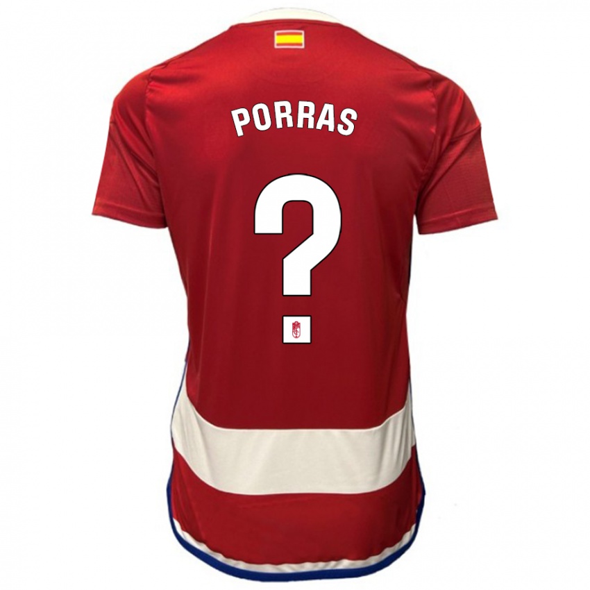 Niño Camiseta Cristian Porras #0 Rojo 1ª Equipación 2023/24 La Camisa
