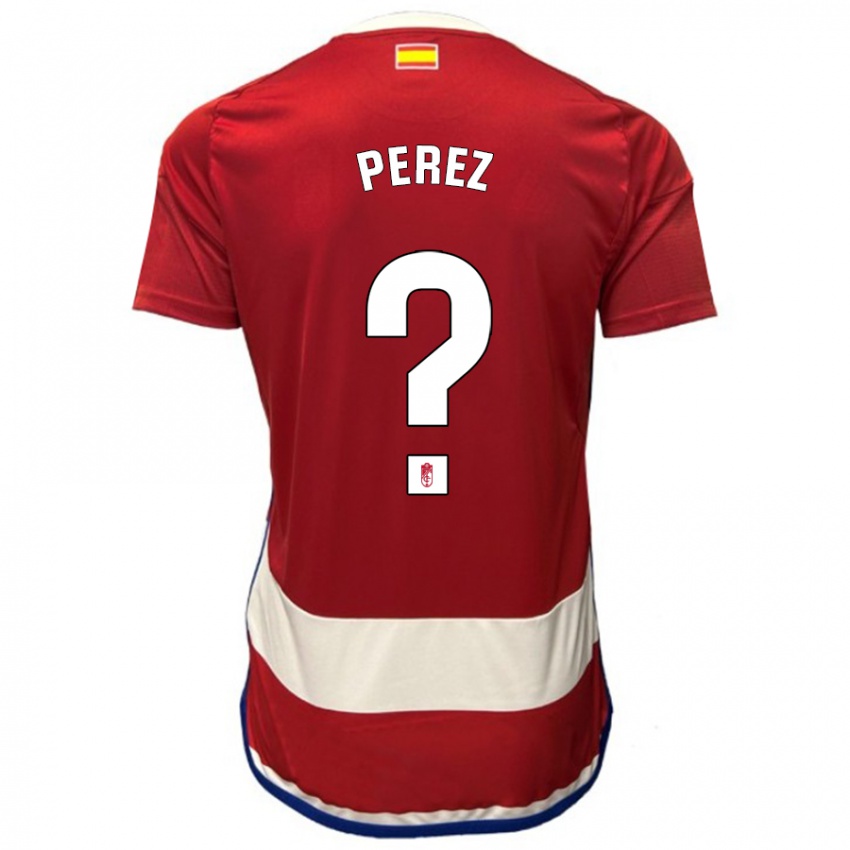 Niño Camiseta Marco Pérez #0 Rojo 1ª Equipación 2023/24 La Camisa