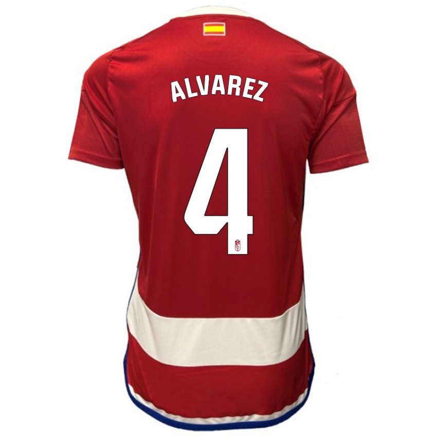 Niño Camiseta Isabel Álvarez #4 Rojo 1ª Equipación 2023/24 La Camisa