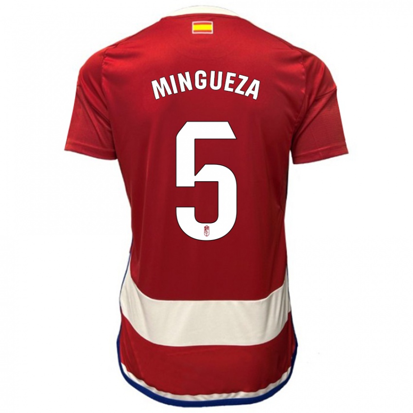 Niño Camiseta Ariadna Mingueza #5 Rojo 1ª Equipación 2023/24 La Camisa