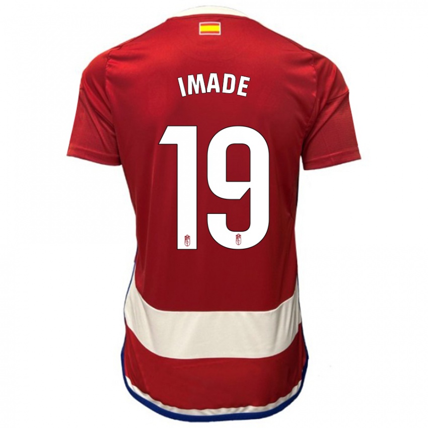 Niño Camiseta Edna Imade #19 Rojo 1ª Equipación 2023/24 La Camisa