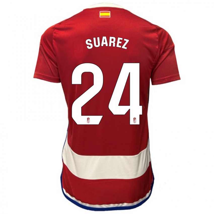 Niño Camiseta Carlota Suárez #24 Rojo 1ª Equipación 2023/24 La Camisa
