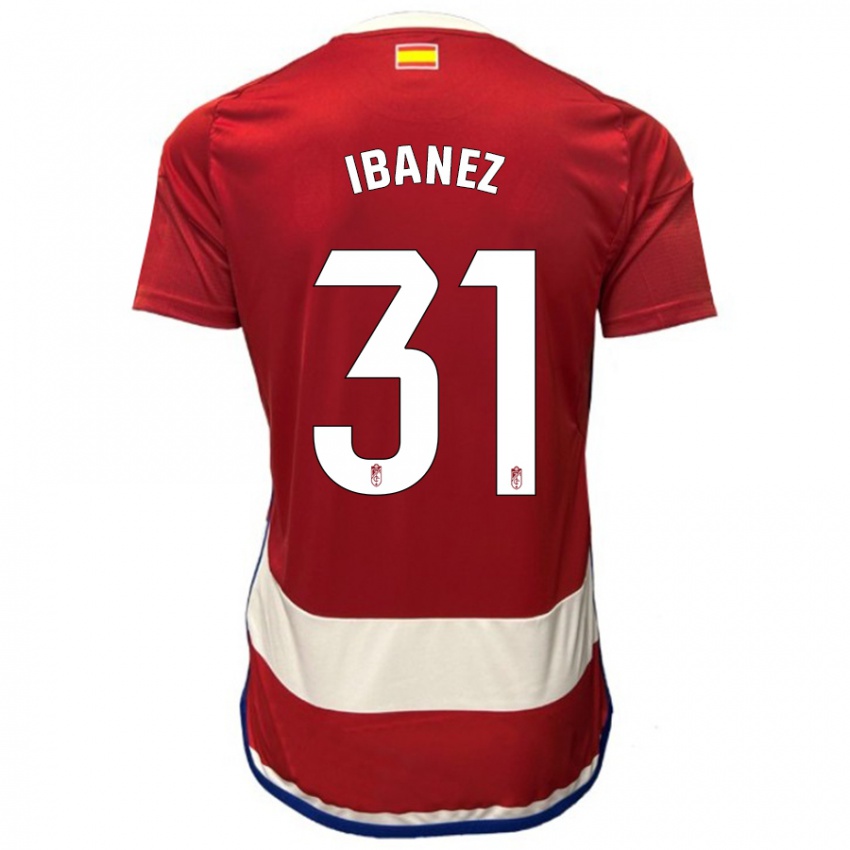 Niño Camiseta Alba Ibáñez #31 Rojo 1ª Equipación 2023/24 La Camisa