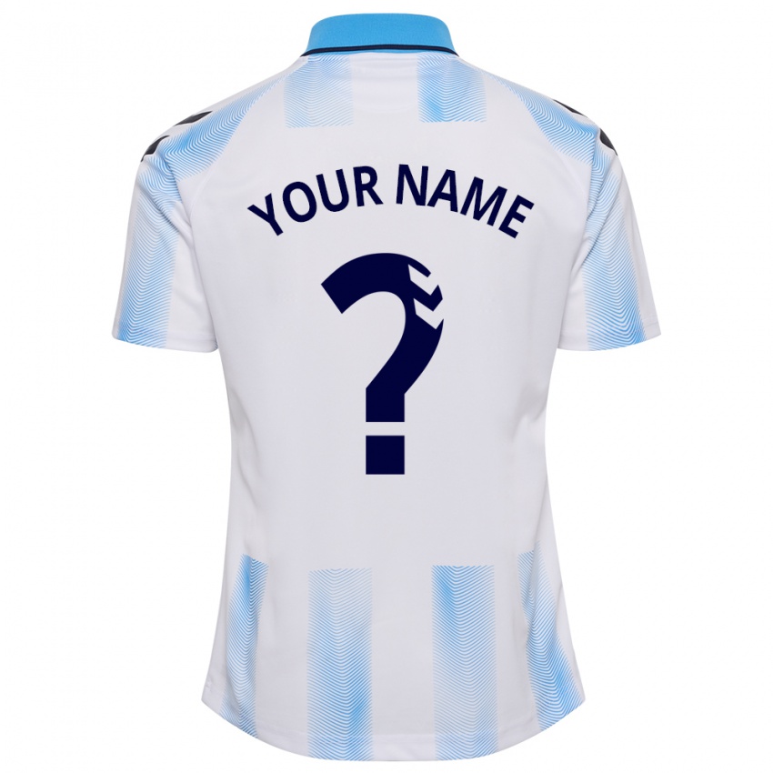 Niño Camiseta Su Nombre #0 Blanco Azul 1ª Equipación 2023/24 La Camisa