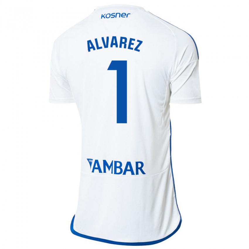 Niño Camiseta Cristian Álvarez #1 Blanco 1ª Equipación 2023/24 La Camisa