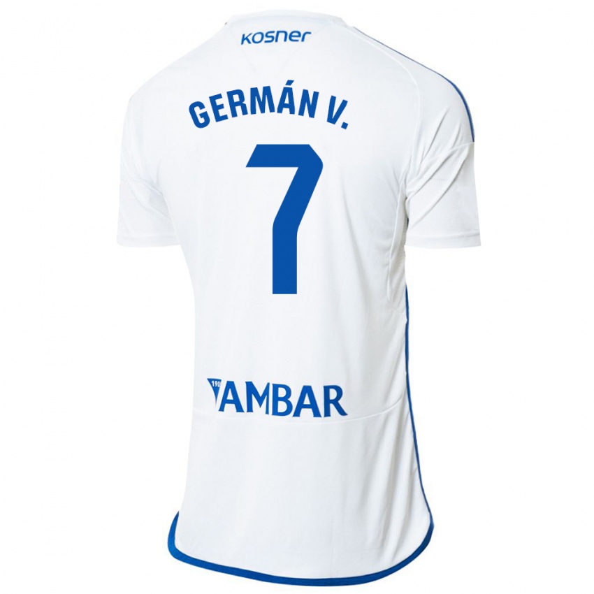 Niño Camiseta German Valera #7 Blanco 1ª Equipación 2023/24 La Camisa