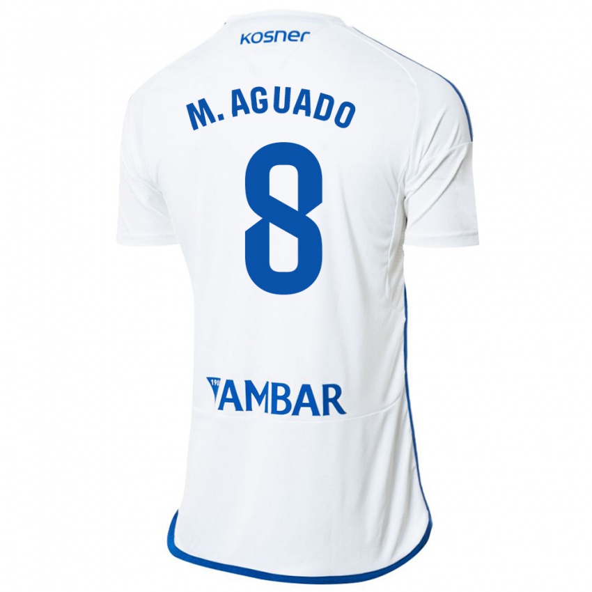 Niño Camiseta Marc Aguado #8 Blanco 1ª Equipación 2023/24 La Camisa