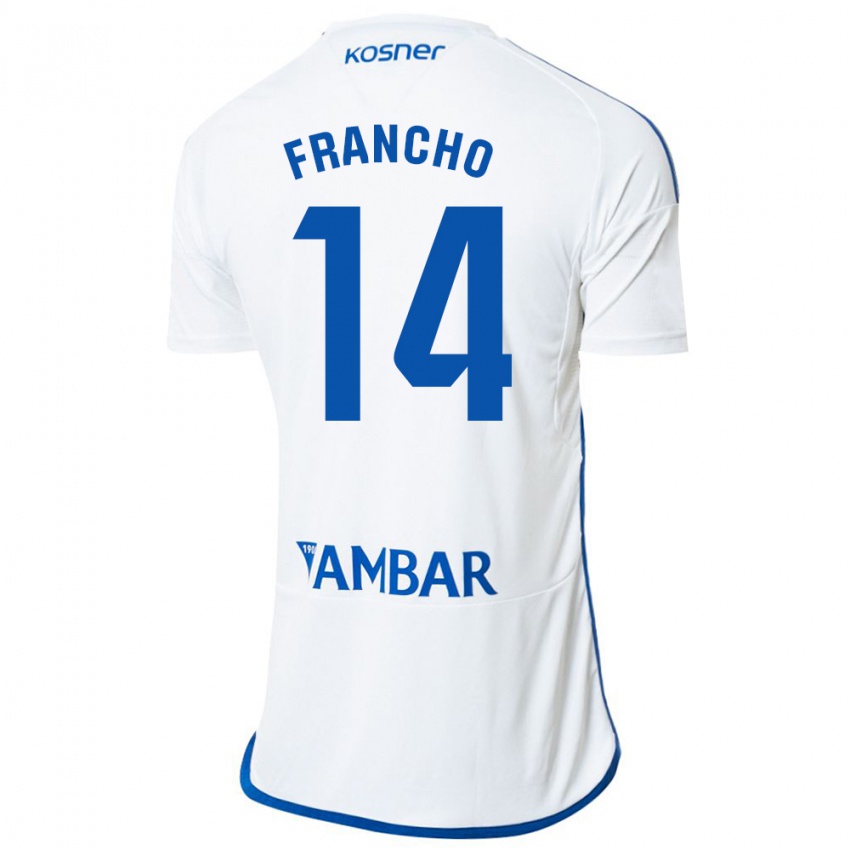 Niño Camiseta Francho Serrano #14 Blanco 1ª Equipación 2023/24 La Camisa
