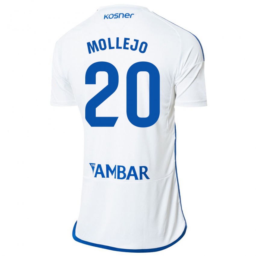 Niño Camiseta Victor Mollejo #20 Blanco 1ª Equipación 2023/24 La Camisa