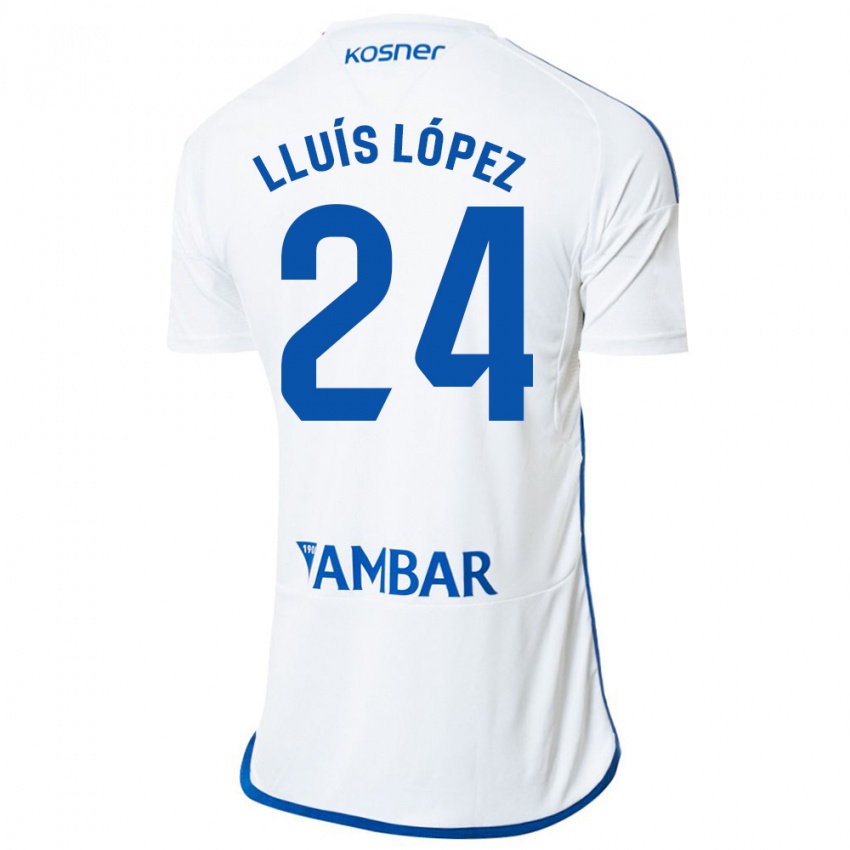 Niño Camiseta Lluís López #24 Blanco 1ª Equipación 2023/24 La Camisa