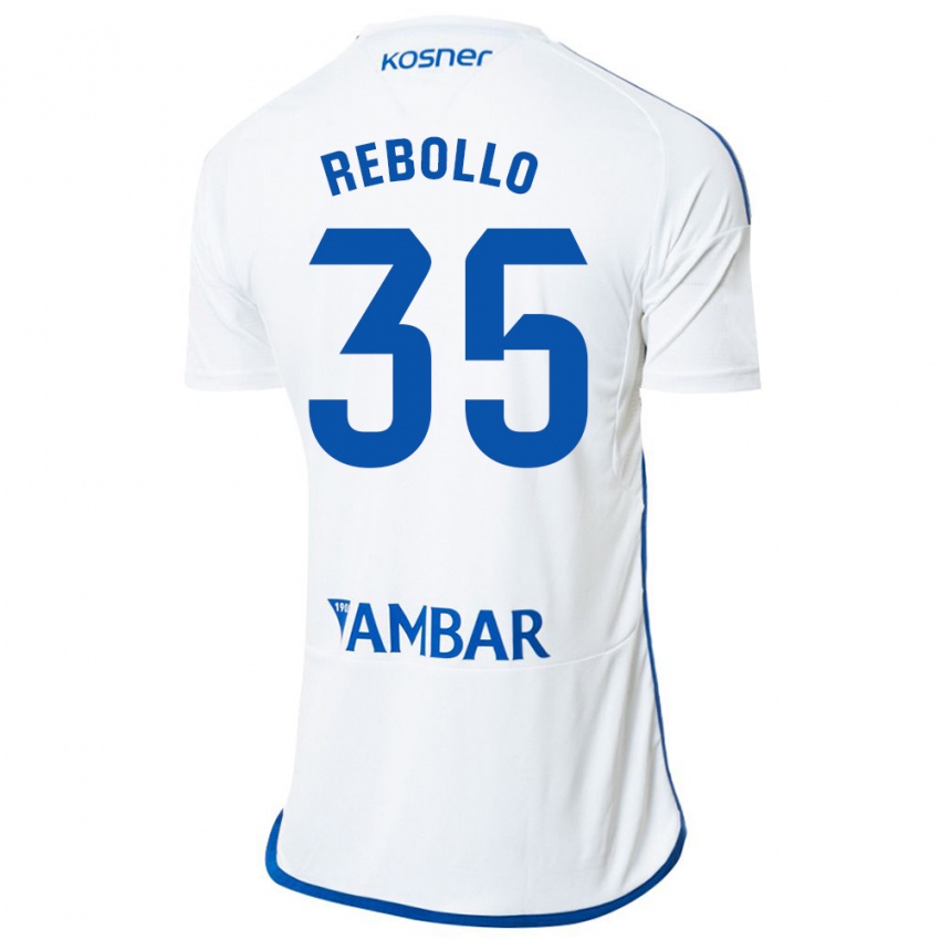 Niño Camiseta Dani Rebollo #35 Blanco 1ª Equipación 2023/24 La Camisa