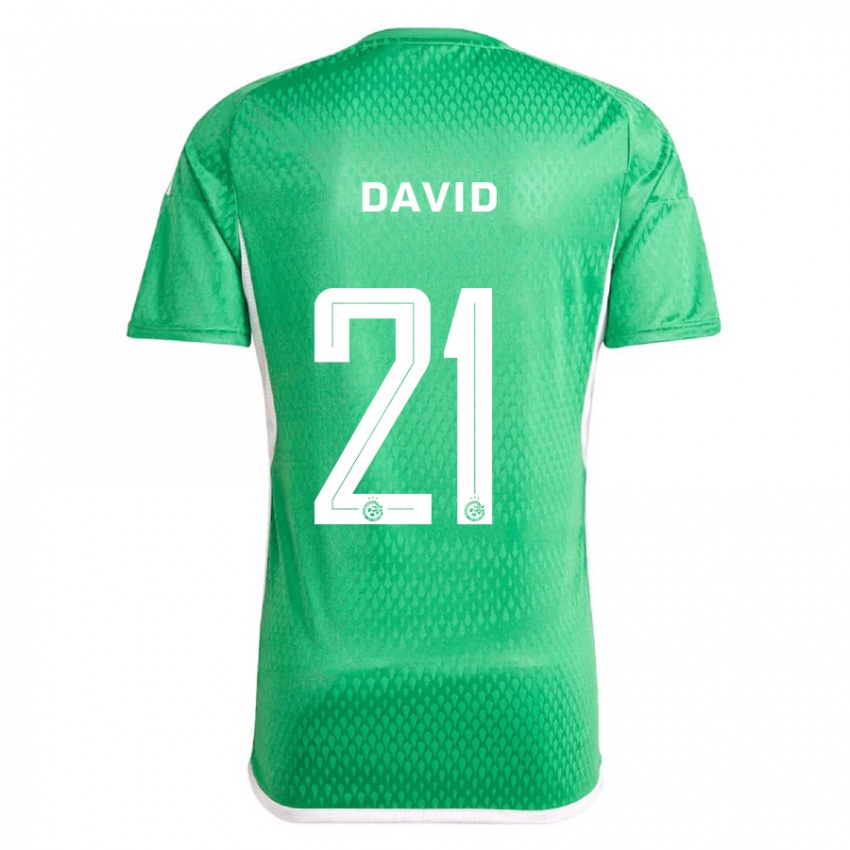 Niño Camiseta Dean David #21 Blanco Azul 1ª Equipación 2023/24 La Camisa
