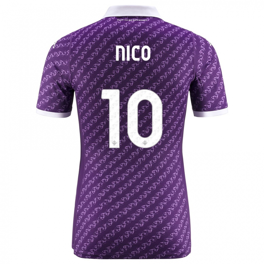 Niño Camiseta Nicolás González #10 Violeta 1ª Equipación 2023/24 La Camisa