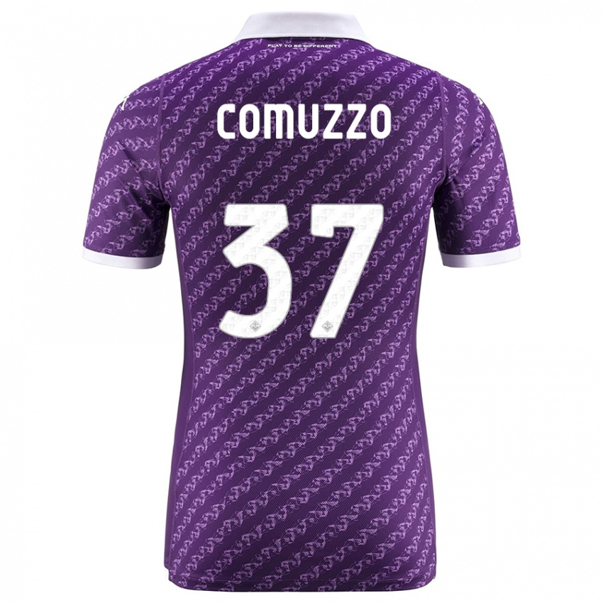 Niño Camiseta Pietro Comuzzo #37 Violeta 1ª Equipación 2023/24 La Camisa
