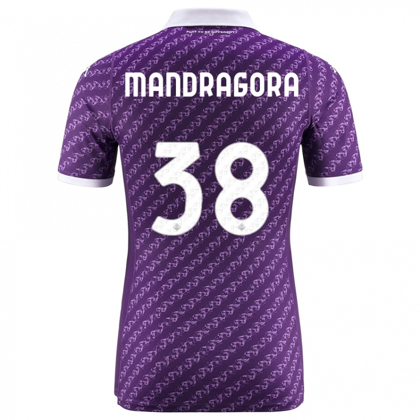 Niño Camiseta Rolando Mandragora #38 Violeta 1ª Equipación 2023/24 La Camisa