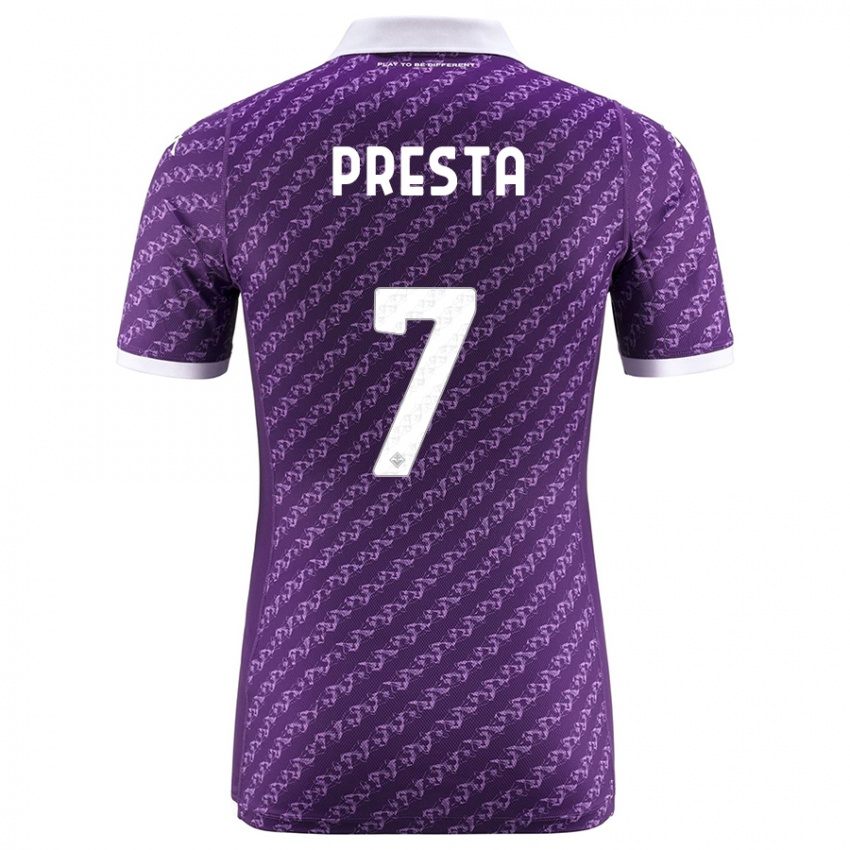 Niño Camiseta Francesco Presta #7 Violeta 1ª Equipación 2023/24 La Camisa