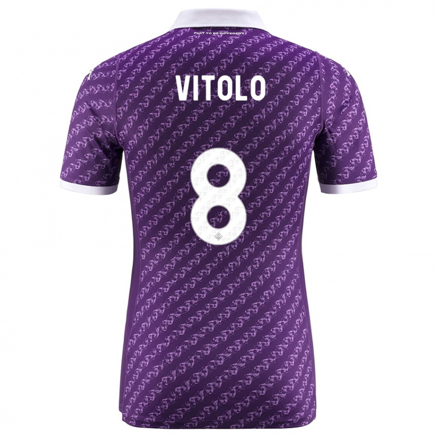 Niño Camiseta Federico Vitolo #8 Violeta 1ª Equipación 2023/24 La Camisa