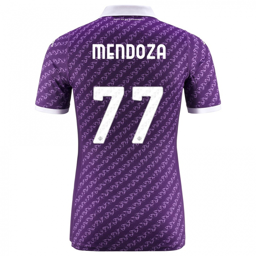 Niño Camiseta William Mendoza #77 Violeta 1ª Equipación 2023/24 La Camisa