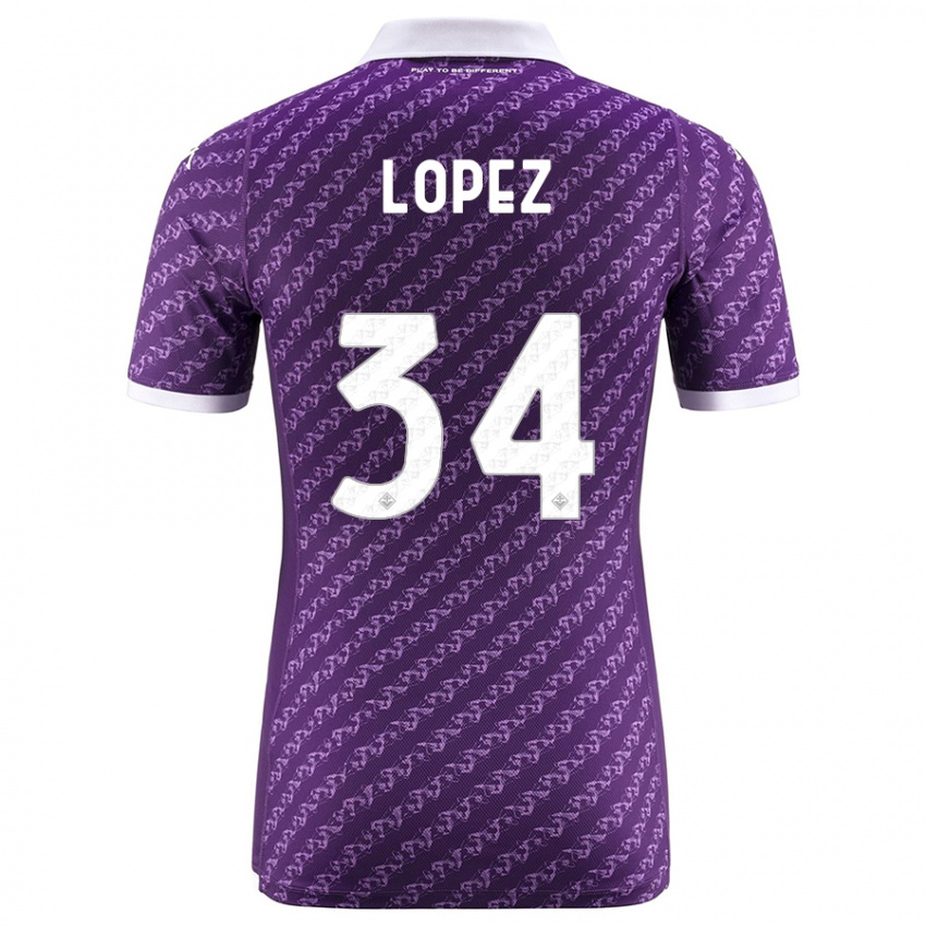 Niño Camiseta Lucas López #34 Violeta 1ª Equipación 2023/24 La Camisa