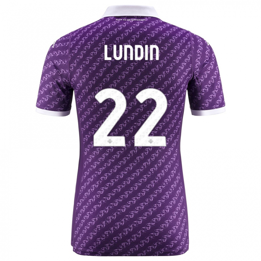 Niño Camiseta Karin Lundin #22 Violeta 1ª Equipación 2023/24 La Camisa