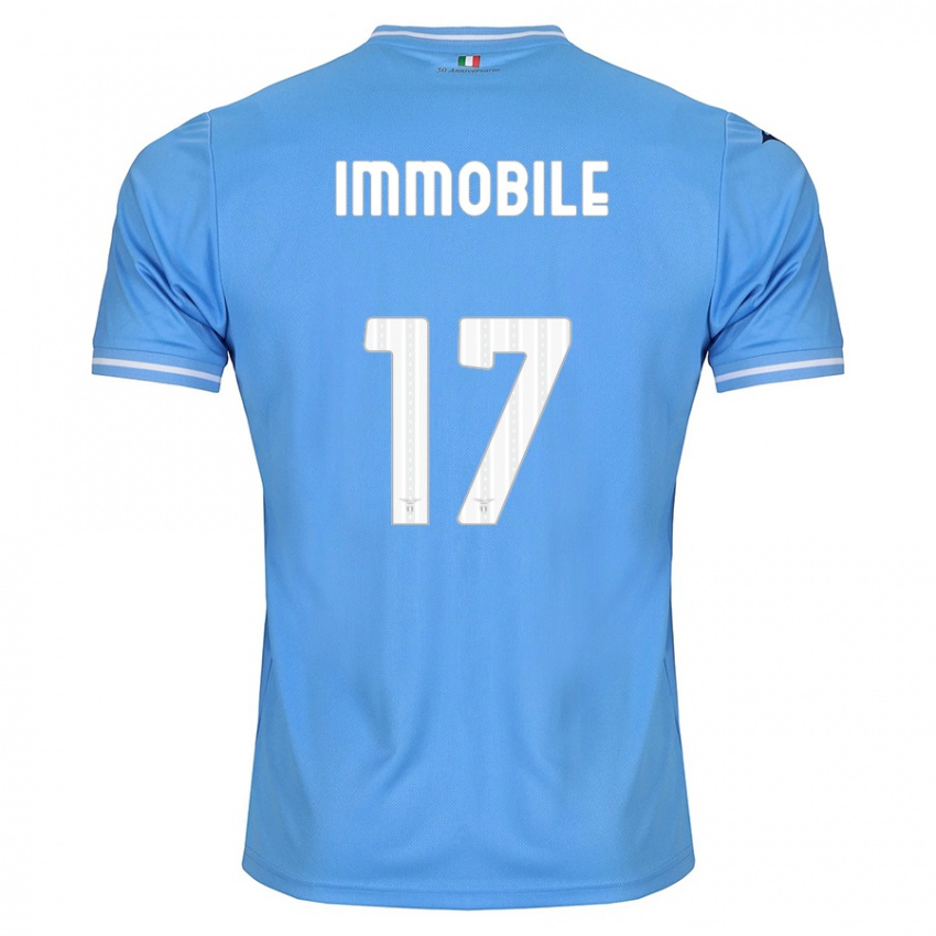 Niño Camiseta Ciro Immobile #17 Azul 1ª Equipación 2023/24 La Camisa