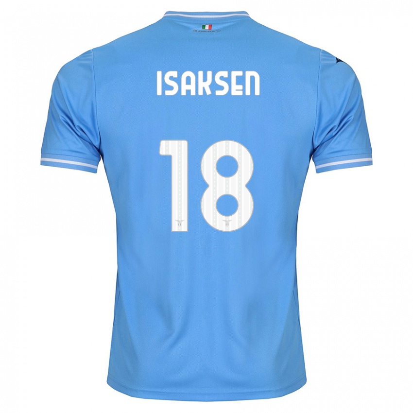 Niño Camiseta Gustav Isaksen #18 Azul 1ª Equipación 2023/24 La Camisa