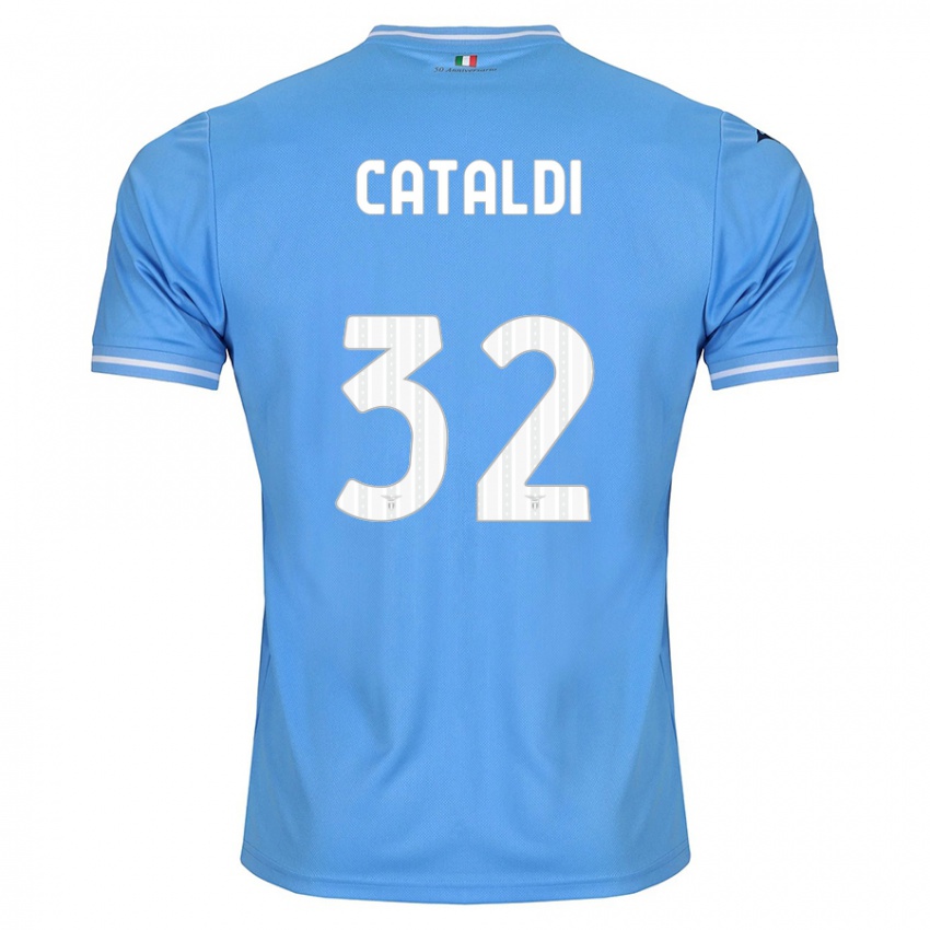 Niño Camiseta Danilo Cataldi #32 Azul 1ª Equipación 2023/24 La Camisa