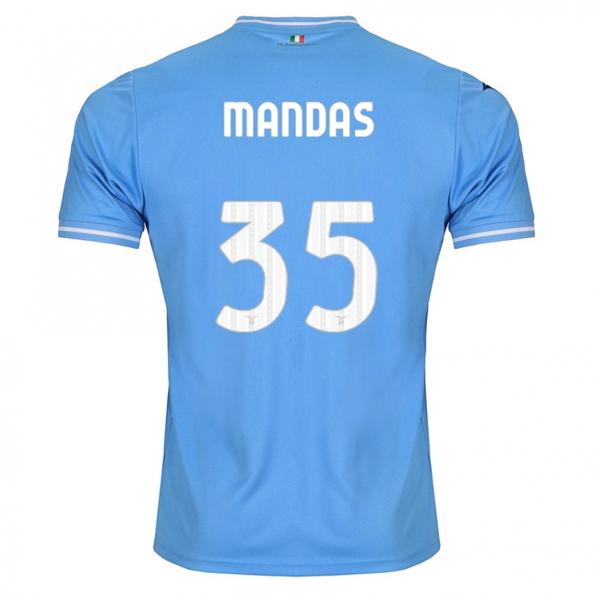 Niño Camiseta Christos Mandas #35 Azul 1ª Equipación 2023/24 La Camisa
