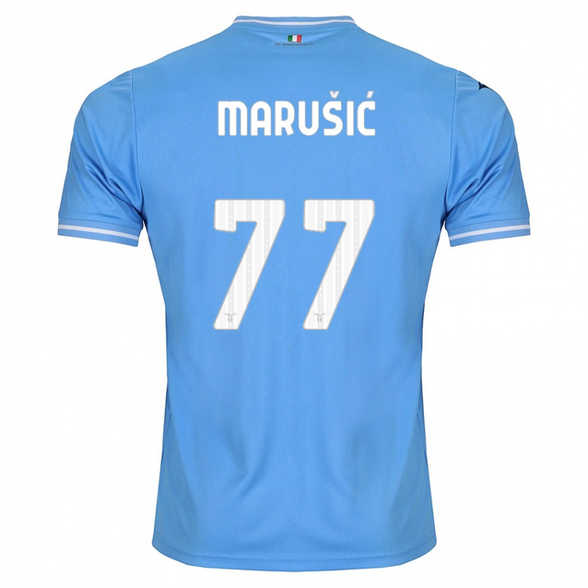 Niño Camiseta Adam Marusic #77 Azul 1ª Equipación 2023/24 La Camisa