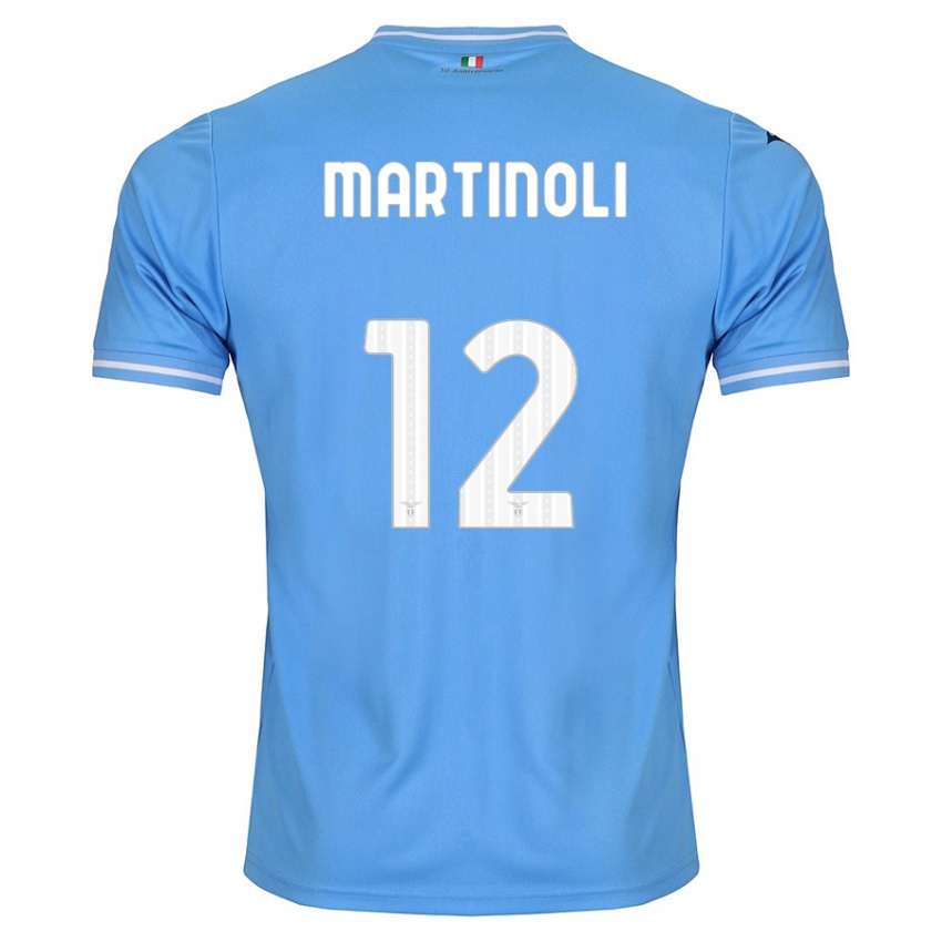 Niño Camiseta Elettra Martinoli #12 Azul 1ª Equipación 2023/24 La Camisa