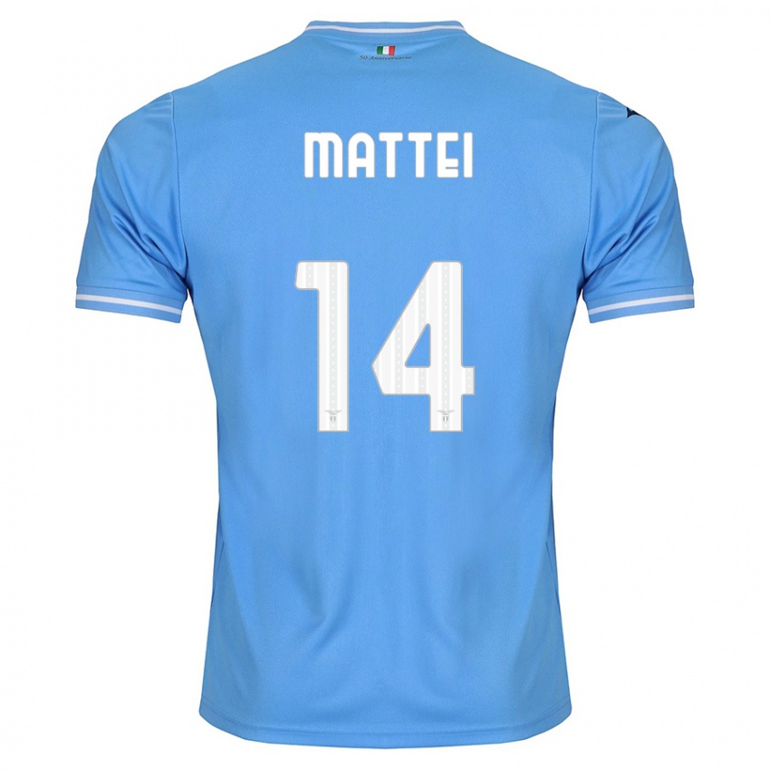 Niño Camiseta Sarah Mattei #14 Azul 1ª Equipación 2023/24 La Camisa