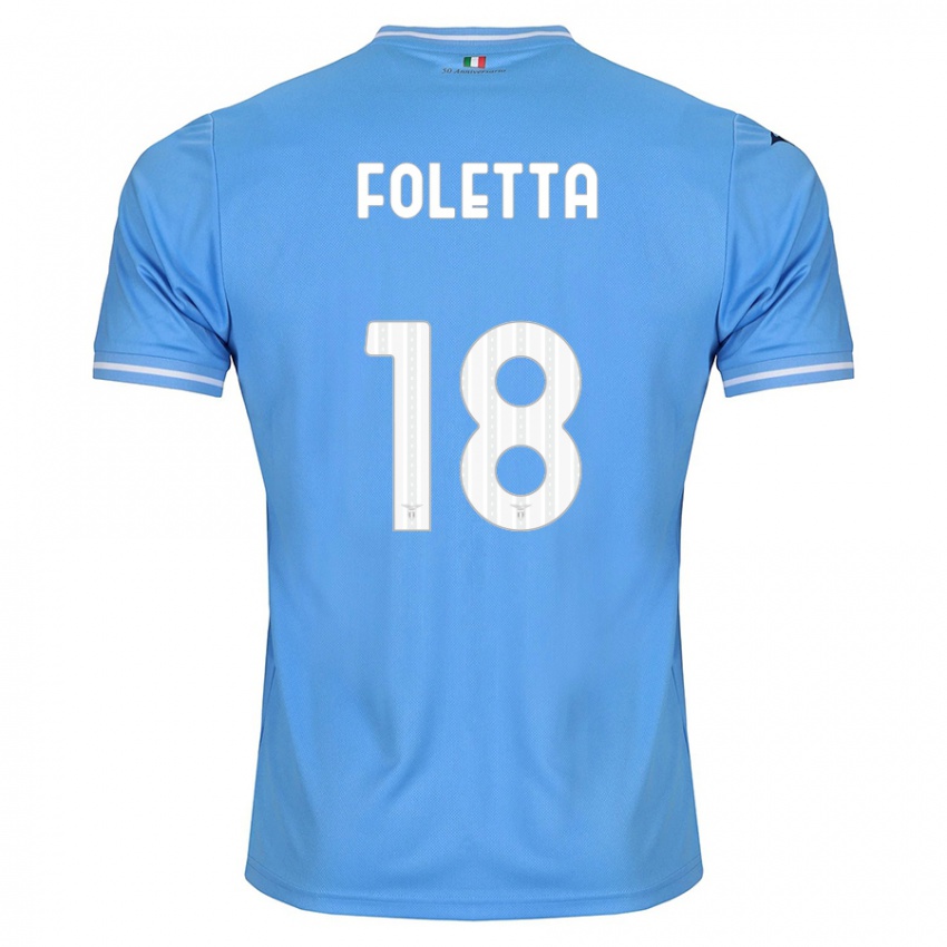 Niño Camiseta Isabella Foletta #18 Azul 1ª Equipación 2023/24 La Camisa