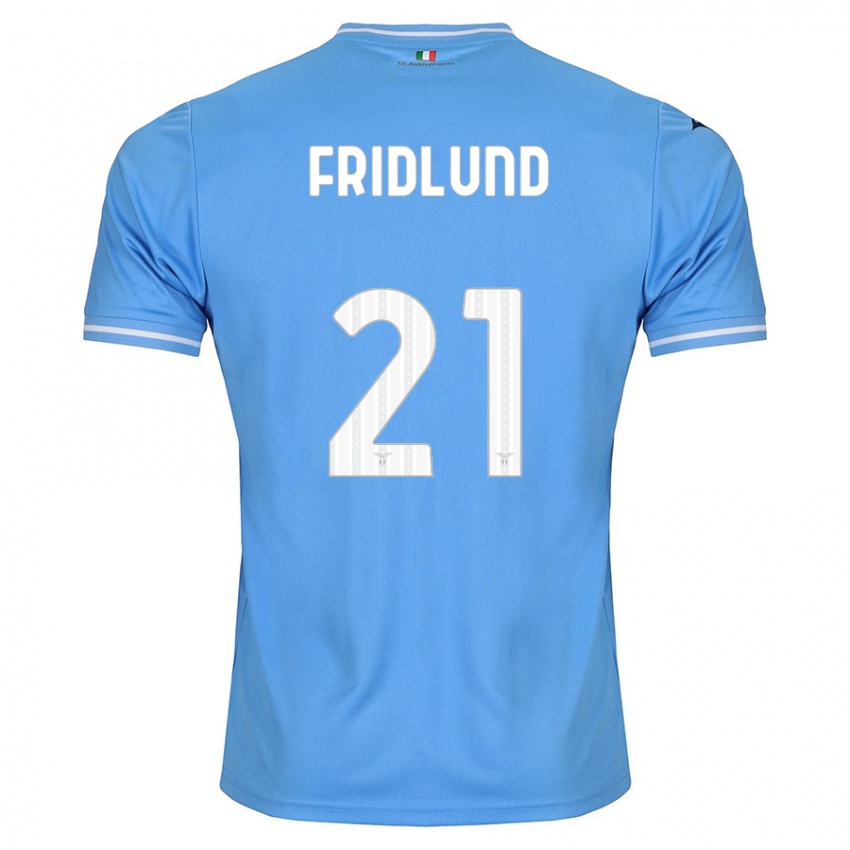 Niño Camiseta Johanne Fridlund #21 Azul 1ª Equipación 2023/24 La Camisa