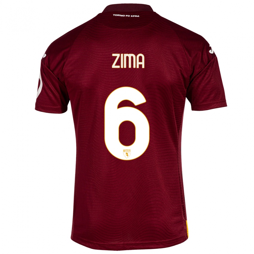 Niño Camiseta David Zima #6 Rojo Oscuro 1ª Equipación 2023/24 La Camisa