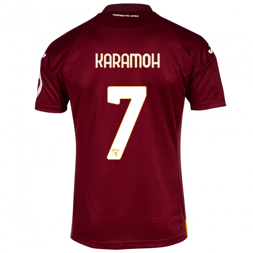 Niño Camiseta Yann Karamoh #7 Rojo Oscuro 1ª Equipación 2023/24 La Camisa