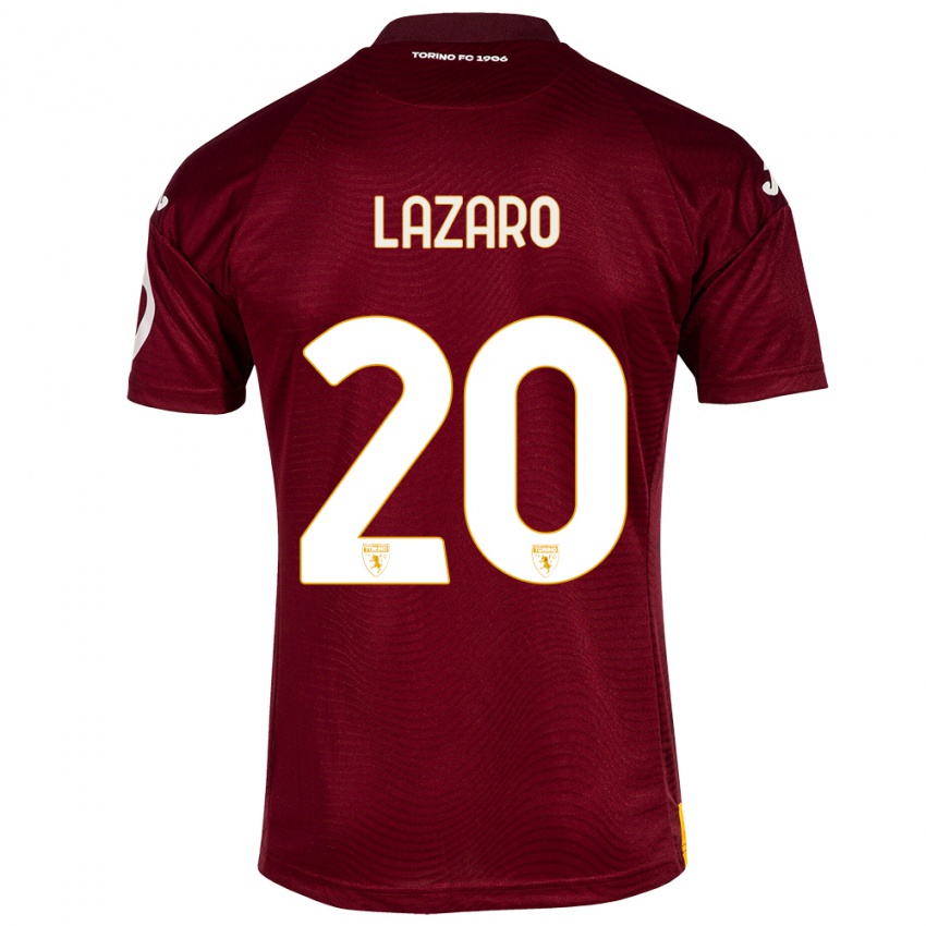 Niño Camiseta Valentino Lazaro #20 Rojo Oscuro 1ª Equipación 2023/24 La Camisa