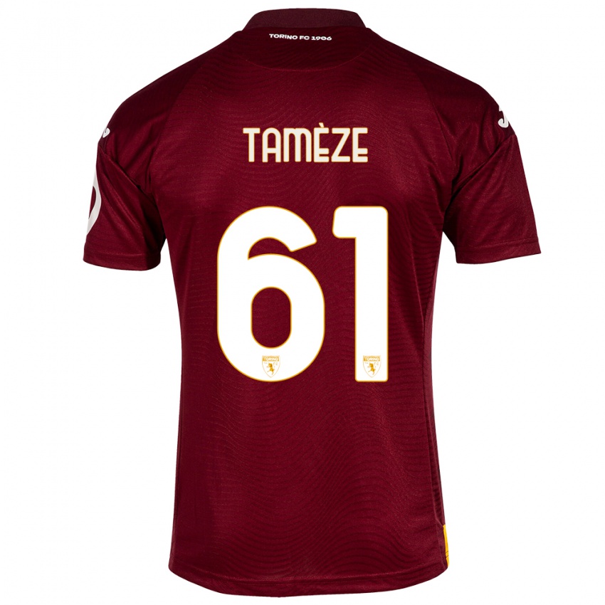 Niño Camiseta Adrien Tamèze #61 Rojo Oscuro 1ª Equipación 2023/24 La Camisa
