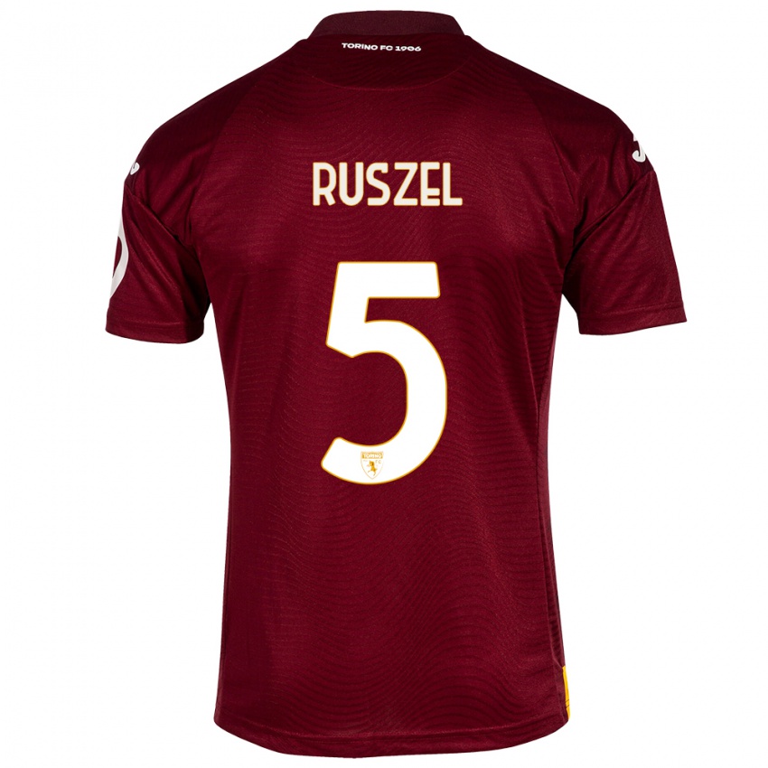 Niño Camiseta Marcel Ruszel #5 Rojo Oscuro 1ª Equipación 2023/24 La Camisa