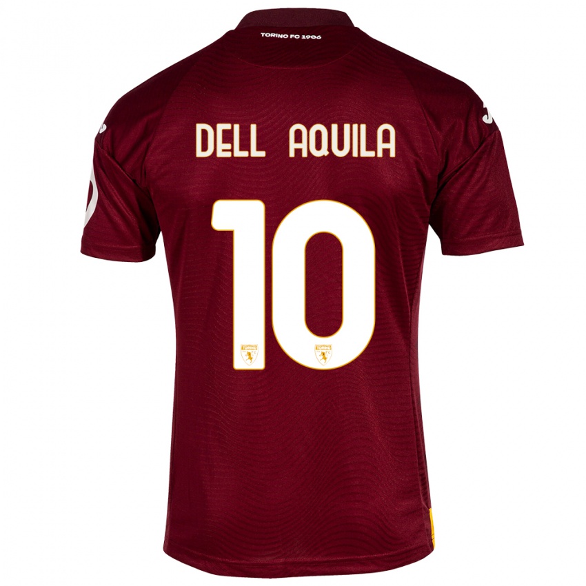 Niño Camiseta Francesco Dell'aquila #10 Rojo Oscuro 1ª Equipación 2023/24 La Camisa