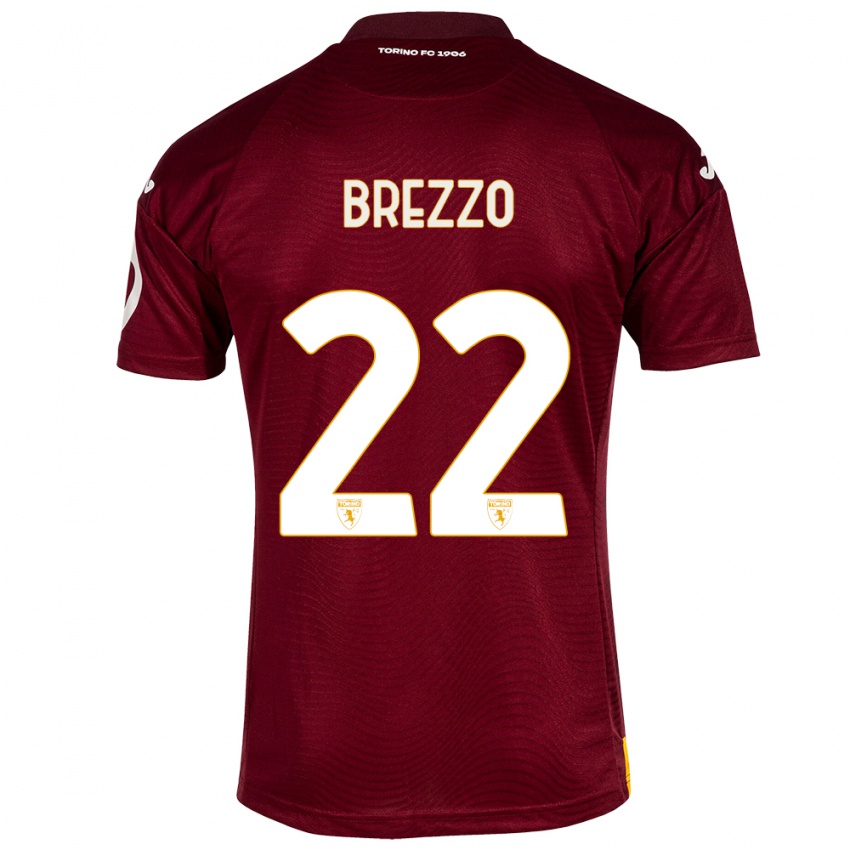 Niño Camiseta Matteo Brezzo #22 Rojo Oscuro 1ª Equipación 2023/24 La Camisa
