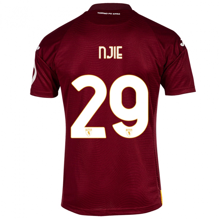 Niño Camiseta Alieu Njie #29 Rojo Oscuro 1ª Equipación 2023/24 La Camisa