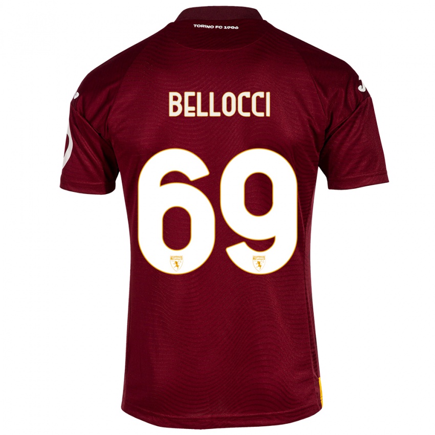 Niño Camiseta Andrea Bellocci #69 Rojo Oscuro 1ª Equipación 2023/24 La Camisa