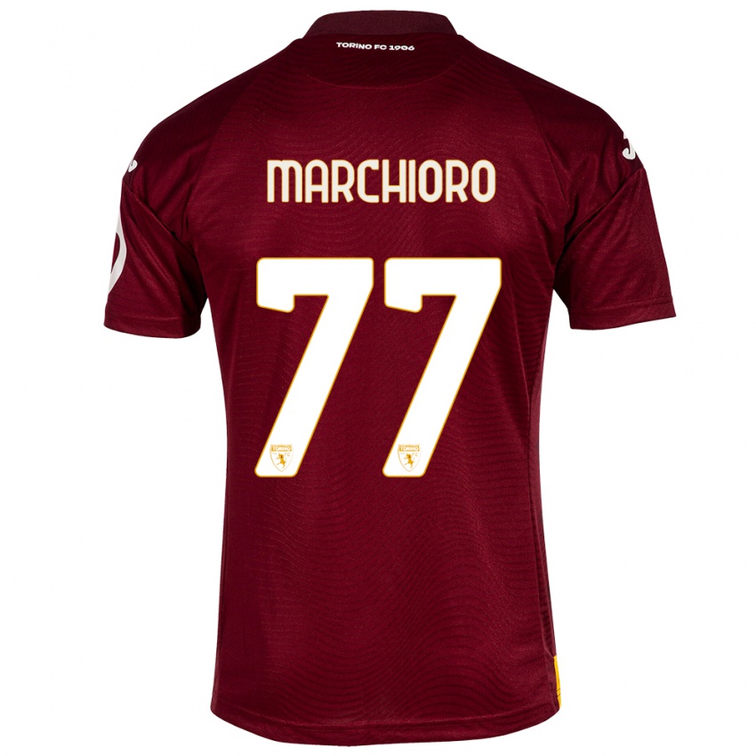 Niño Camiseta Raffaele Marchioro #77 Rojo Oscuro 1ª Equipación 2023/24 La Camisa