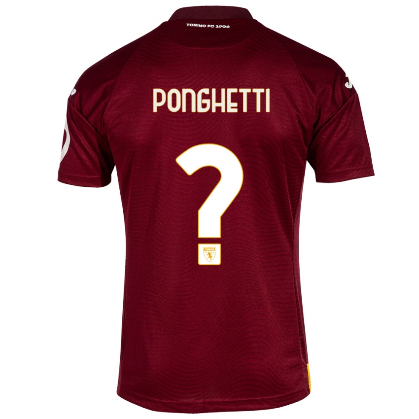 Niño Camiseta Matteo Ponghetti #0 Rojo Oscuro 1ª Equipación 2023/24 La Camisa