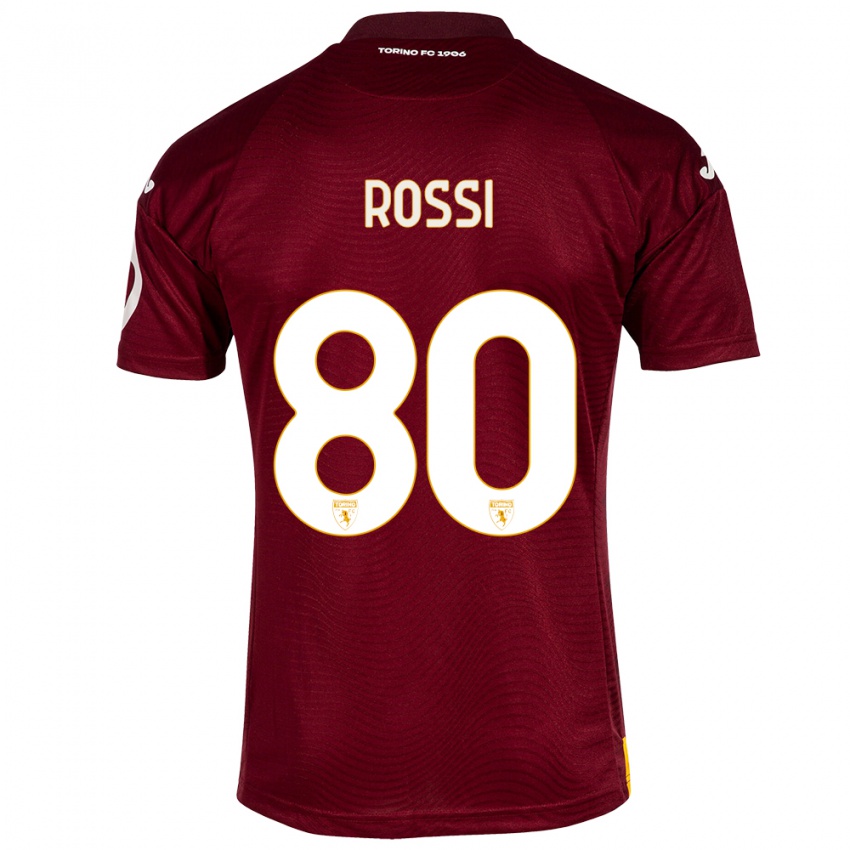 Niño Camiseta Simone Rossi #80 Rojo Oscuro 1ª Equipación 2023/24 La Camisa
