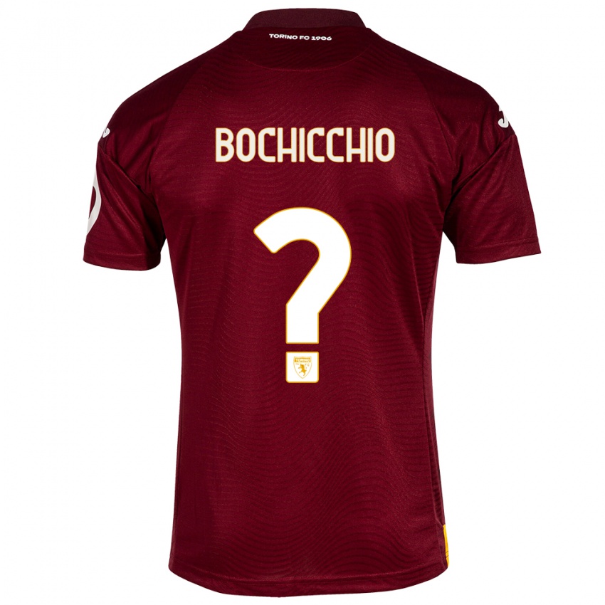Niño Camiseta Francesco Bochicchio #0 Rojo Oscuro 1ª Equipación 2023/24 La Camisa