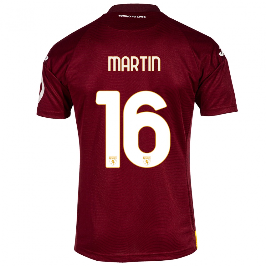 Niño Camiseta Francesca Martin #16 Rojo Oscuro 1ª Equipación 2023/24 La Camisa
