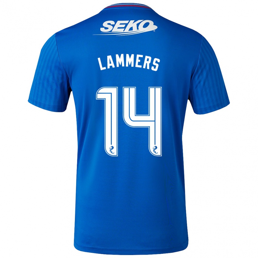 Niño Camiseta Sam Lammers #14 Azul 1ª Equipación 2023/24 La Camisa