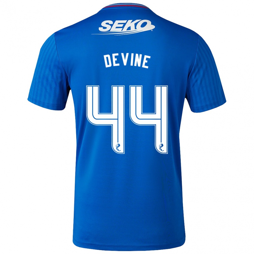 Niño Camiseta Adam Devine #44 Azul 1ª Equipación 2023/24 La Camisa